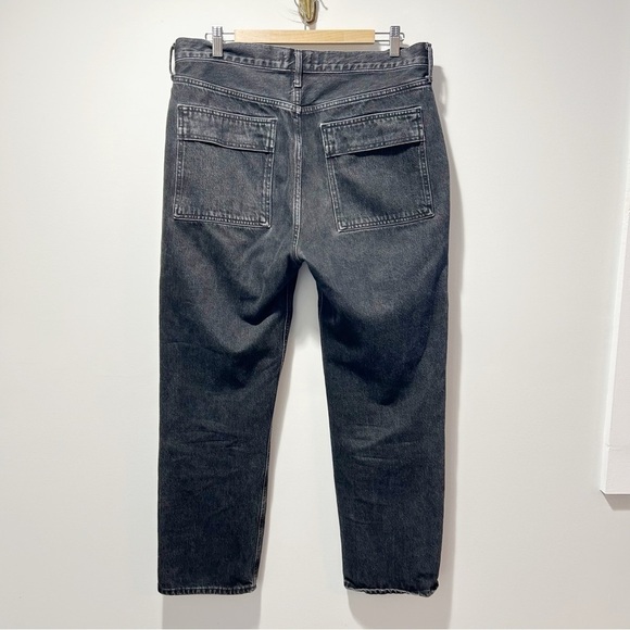 Agolde Cooper Cargo Jeans Size 31 Panther Black Straight Leg High Rise - Picture 3 of 12